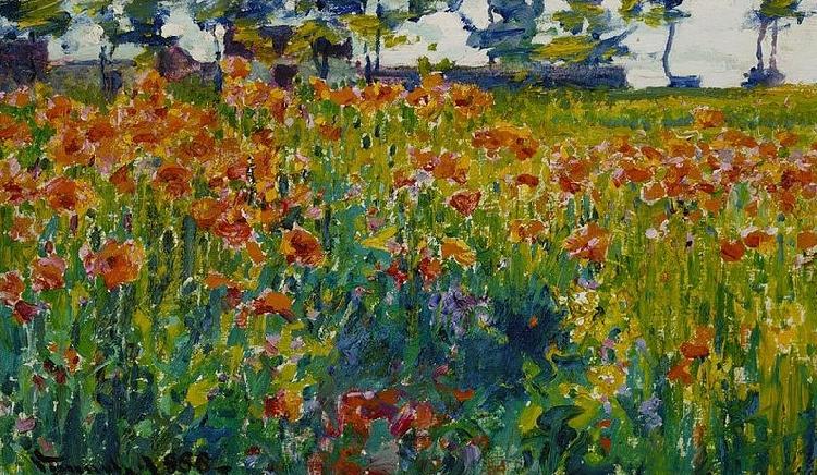 Robert William Vonnoh Poppies in France Sweden oil painting art
